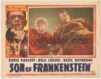 6m0206 SON OF FRANKENSTEIN LC R1953 c/u of Bela Lugosi as Ygor with monster Boris Karloff, rare!