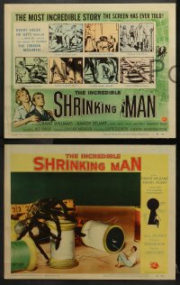 6m0249 INCREDIBLE SHRINKING MAN 8 LCs 1957 Jack Arnold classic, Reynold Brown sci-fi art on tc!