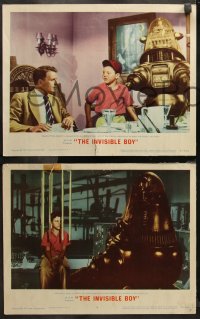 6m0270 INVISIBLE BOY 4 LCs 1957 Robby the Robot in three, Richard Eyer, cool sci-fi images!