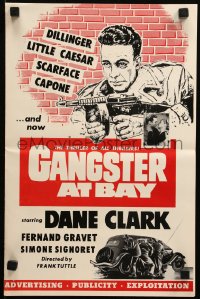 6p0866 GANGSTER AT BAY pressbook 1950 different image of Dane Clark w/ gun & Simone Signoret!