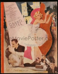 6p1019 GRAND HOTEL souvenir program book 1932 Garbo, John & Lionel Barrymore, Crawford, great art!