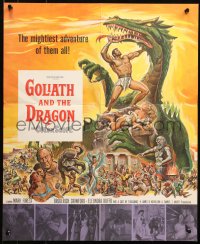 6p0337 GOLIATH & THE DRAGON promo brochure 1960 fantasy art of Mark Forest battling the giant beast!