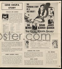 6p0797 GENE KRUPA STORY pressbook 1960 Sal Mineo is Gene Krupa, the savage tempo of the Jazz Era!