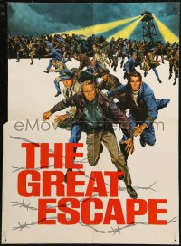 6p0338 GREAT ESCAPE promo brochure 1963 Steve McQueen, Charles Bronson, unfolds to 18x24 poster!