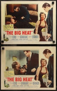 6r1175 BIG HEAT 2 LCs 1953 great images of Glenn Ford & sexy Gloria Grahame, Fritz Lang noir!