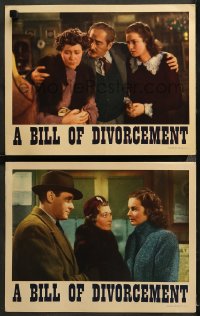 6r1176 BILL OF DIVORCEMENT 2 LCs 1940 Adolphe Menjou between Fay Bainter & Maureen O'Hara + Marshall!