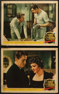 6r1181 BOOM TOWN 2 LCs 1940 great images of Claudette Colbert, Clark Gable & Spencer Tracy!