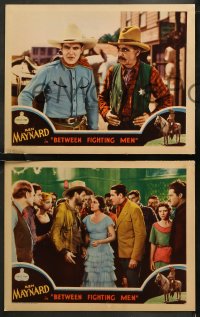 6r0977 BETWEEN FIGHTING MEN 5 LCs 1932 cowboy Ken Maynard, Ruth Hall, Wallace MacDonald