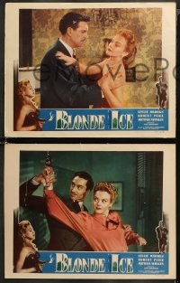 6r0978 BLONDE ICE 5 LCs 1948 images of blonde bad girl Leslie Brooks who lived, loved & cheated!