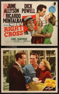 6r0824 RIGHT CROSS 8 LCs 1950 boxer Ricardo Montalban, gorgeous June Allyson, Dick Powell!