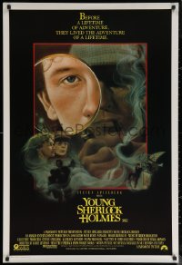 6s0489 YOUNG SHERLOCK HOLMES Aust 1sh 1985 Steven Spielberg, Nicholas Rowe, cool detective art!