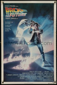 6s0925 BACK TO THE FUTURE NSS style 1sh 1985 art of Michael J. Fox & Delorean by Drew Struzan!