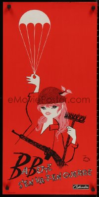 6s0524 BABETTE GOES TO WAR French 15x31 1960 Brigitte Bardot, Babette s'en va-t-en guerre, red!