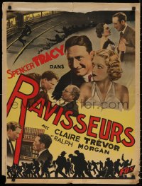 6s0541 MAD GAME French 23x30 1934 Claire Trevor with Spencer Tracy, Naish, different & ultra rare!