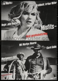 6s0460 MISFITS German R1972 close up of sexy Marilyn Monroe, Clark Gable, Montgomery Clift, Huston!