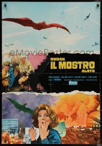 6s0502 RODAN Italian 26x38 pbusta R1968 Sora no Daikaiju Radon, the Flying Monster ravaging city!