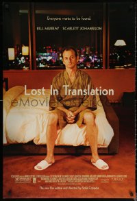 6s1128 LOST IN TRANSLATION DS 1sh 2003 lonely Bill Murray in Tokyo, directed by Sofia Coppola!