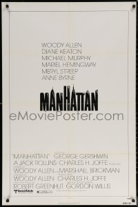 6s1137 MANHATTAN 1sh 1979 Woody Allen & Diane Keaton, New York City title design by Burt Kleeger!