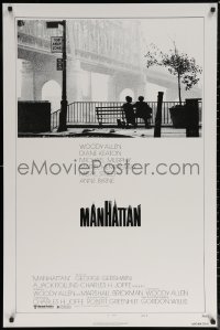 6s1138 MANHATTAN style B 1sh 1979 classic image of Woody Allen & Diane Keaton by bridge!