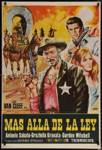 6s0566 BEYOND THE LAW Spanish 1969 cool Jano art of smoking cowboy Lee Van Cleef!