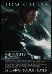 6s0585 MINORITY REPORT Spanish 2002 Steven Spielberg, precrime, cool profile image of Tom Cruise!