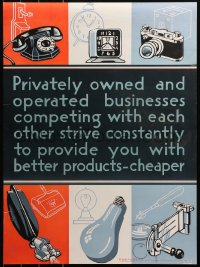 6s0206 BETTER PRODUCTS CHEAPER 20x27 WWII war poster 1944 art of consumer goods!