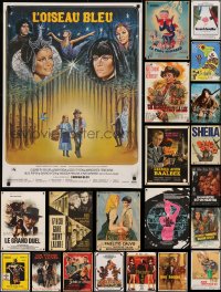 6t1088 LOT OF 33 FORMERLY FOLDED 23X32 FRENCH POSTERS 1950s-1990s a variety of cool movie images!