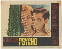 6w1201 PSYCHO LC #1 1960 great close image of Janet Leigh & John Gavin by window with shadows!