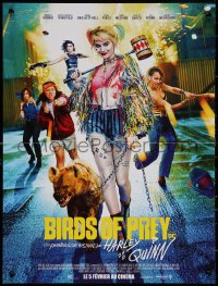 7b0503 BIRDS OF PREY advance French 16x21 2020 Margot Robbie as Harley Quinn with Bruce the Hyena!