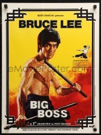 7b0524 FISTS OF FURY French 17x23 R1979 Bruce Lee gives you the biggest kick of your life, Big Boss!