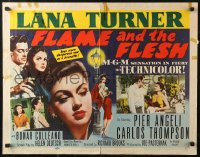 7b1174 FLAME & THE FLESH style A 1/2sh 1954 sexy brunette bad girl Lana Turner, plus Pier Angeli!