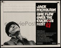 7b1251 ONE FLEW OVER THE CUCKOO'S NEST 1/2sh 1975 great c/u of Jack Nicholson, Milos Forman classic!