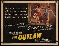 7b1254 OUTLAW 1/2sh R1950 Howard Hughes, RW artwork of sexy Jane Russell & Jack Buetel!