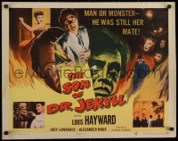 7b1284 SON OF DR. JEKYLL 1/2sh 1951 Louis Hayward, Jody Lawrance married a monster, great image!