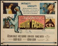 7b1285 SOUTH PACIFIC 1/2sh 1959 Rossano Brazzi, Mitzi Gaynor, Rodgers & Hammerstein musical!