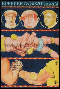 7b0083 PARADISE ALLEY Hungarian 15x23 1981 art of Sylvester Stallone arm & regular wrestling!