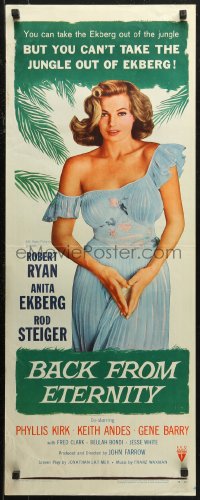 7b1332 BACK FROM ETERNITY insert 1956 super-sexy Anita Ekberg, you can't take the jungle out of her!