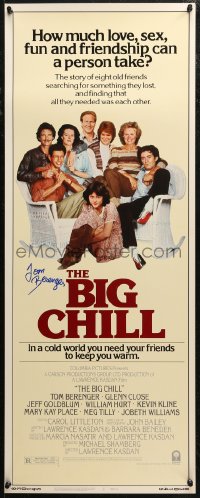 7b1336 BIG CHILL signed insert 1983 by Tom Berenger, he is with top cast, great image!