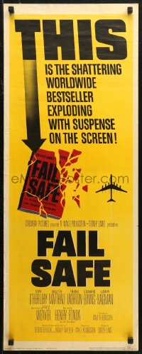 7b1377 FAIL SAFE insert 1964 shattering worldwide bestseller directed by Sidney Lumet!