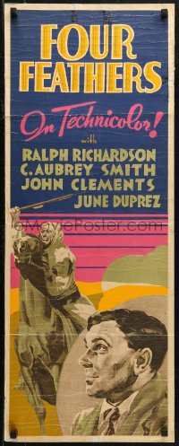 7b1382 FOUR FEATHERS Other Company insert 1939 soldier John Clements & sexy June Duprez, different!