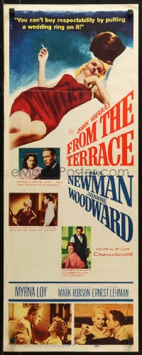 7b1384 FROM THE TERRACE insert 1960 artwork of Paul Newman & sexy half-dressed Joanne Woodward!