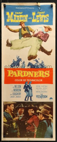 7b1467 PARDNERS insert 1956 great full-length image of cowboys Jerry Lewis & Dean Martin!