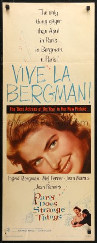 7b1468 PARIS DOES STRANGE THINGS insert 1957 Jean Renoir's Elena et les hommes, Ingrid Bergman