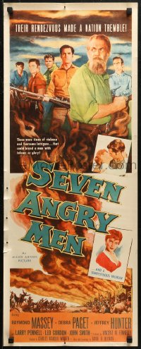 7b1499 SEVEN ANGRY MEN insert 1955 Raymond Massey, Debra Paget, Jeffrey Hunter!