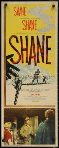 7b1503 SHANE insert R1959 most classic western, Alan Ladd, Jean Arthur, Van Heflin, De Wilde!