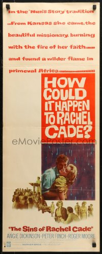 7b1508 SINS OF RACHEL CADE insert 1960 Angie Dickinson finds forbidden love in Africa!