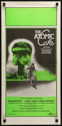 7b0635 ATOMIC CAFE Italian locandina 1984 great colorful nuclear bomb explosion image!