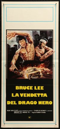 7b0644 BLACK DRAGON'S REVENGE Italian locandina 1981 Enzo Sciotti art of Ron Van Clief & Bruce Lee!