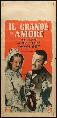 7b0795 OLD MAID Italian locandina 1949 different portrait of Bette Davis & George Brent!