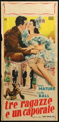 7b0832 SEVEN DAYS' LEAVE Italian locandina 1950 Lucille Ball, Victor Mature & entertainers by Longi!